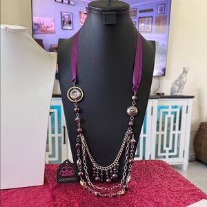 Paparazzi Purple and Silver Chain Necklace